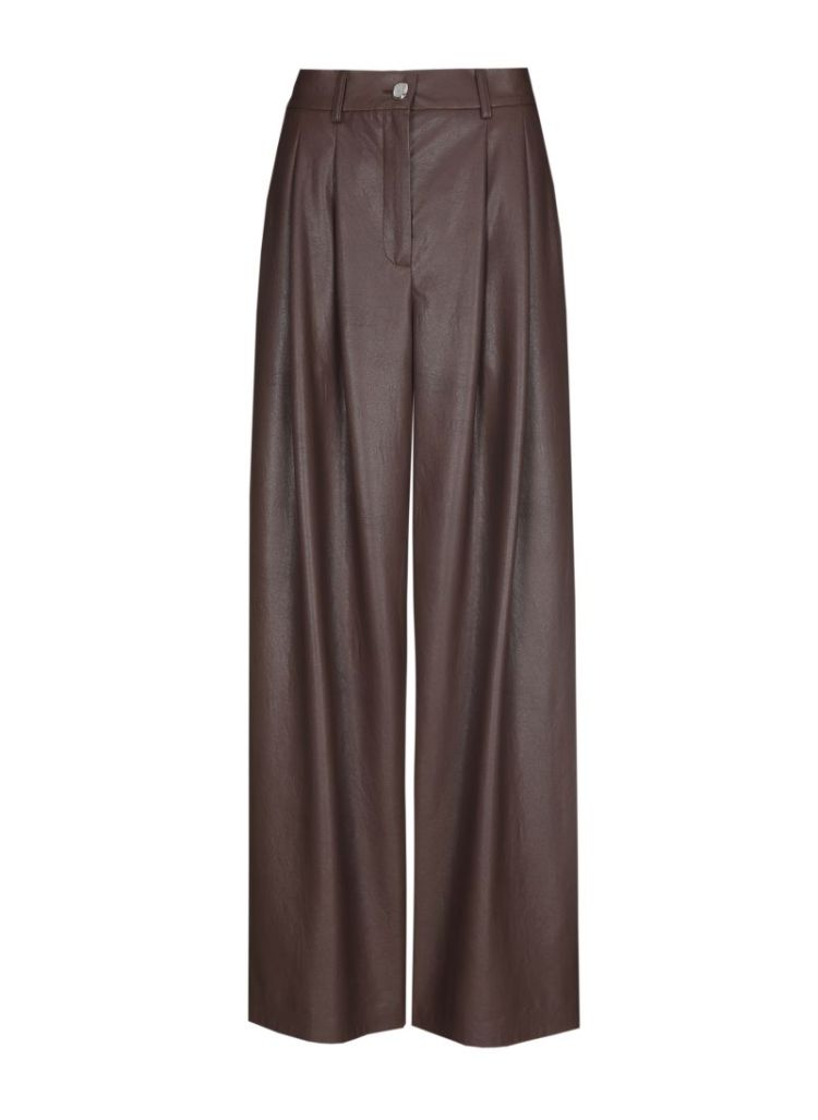 City chic broek in vegan leath 32 Cacao