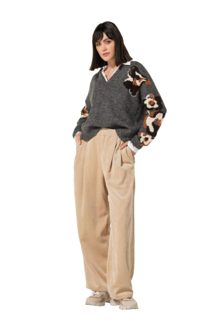 Winterse pull met bloemdetail 39 Multi Color