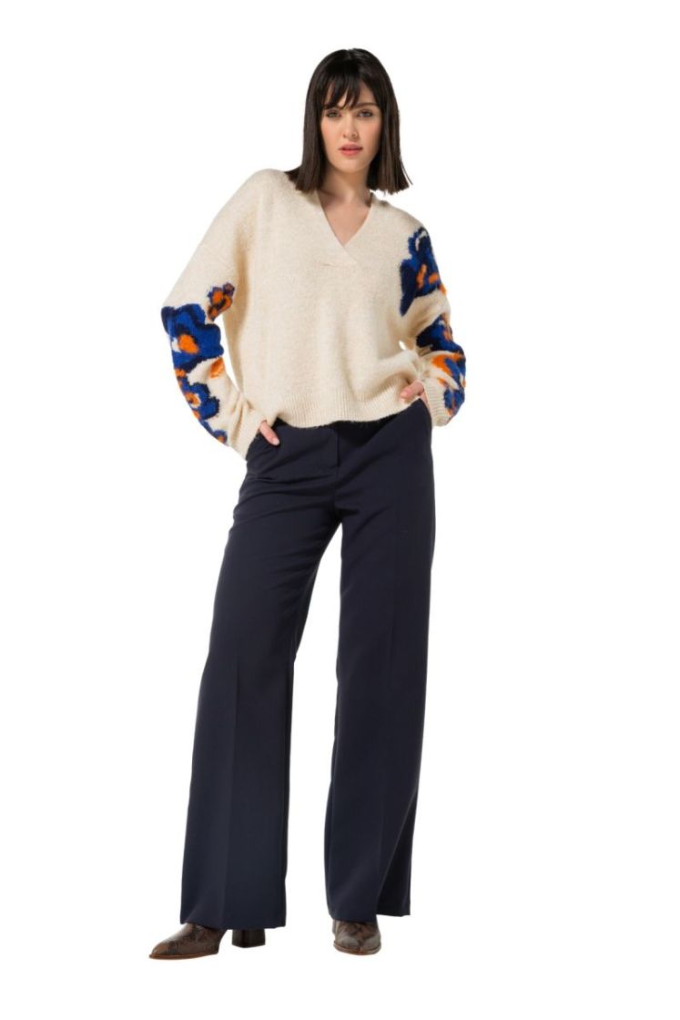 Winterse pull met bloemdetail 29 Multi Color