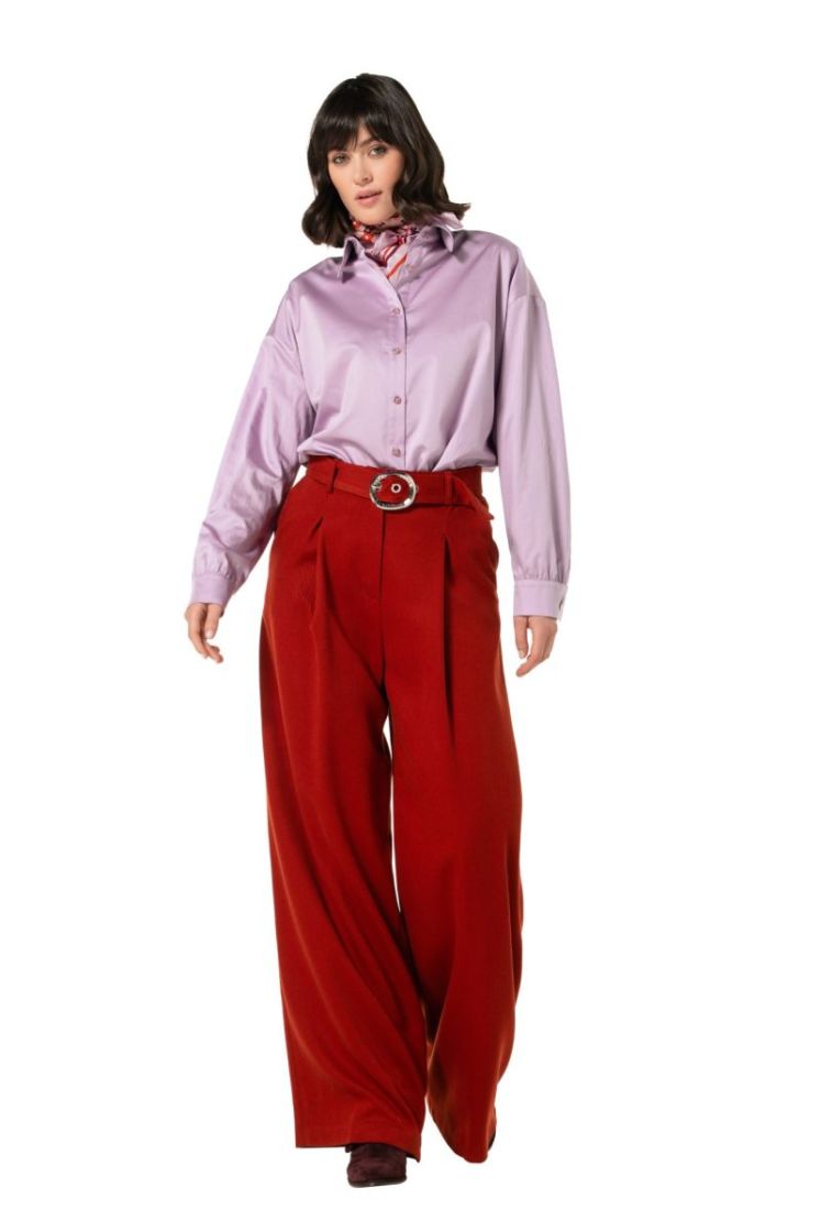 Blouse in shiny katoen 41 Light Violet