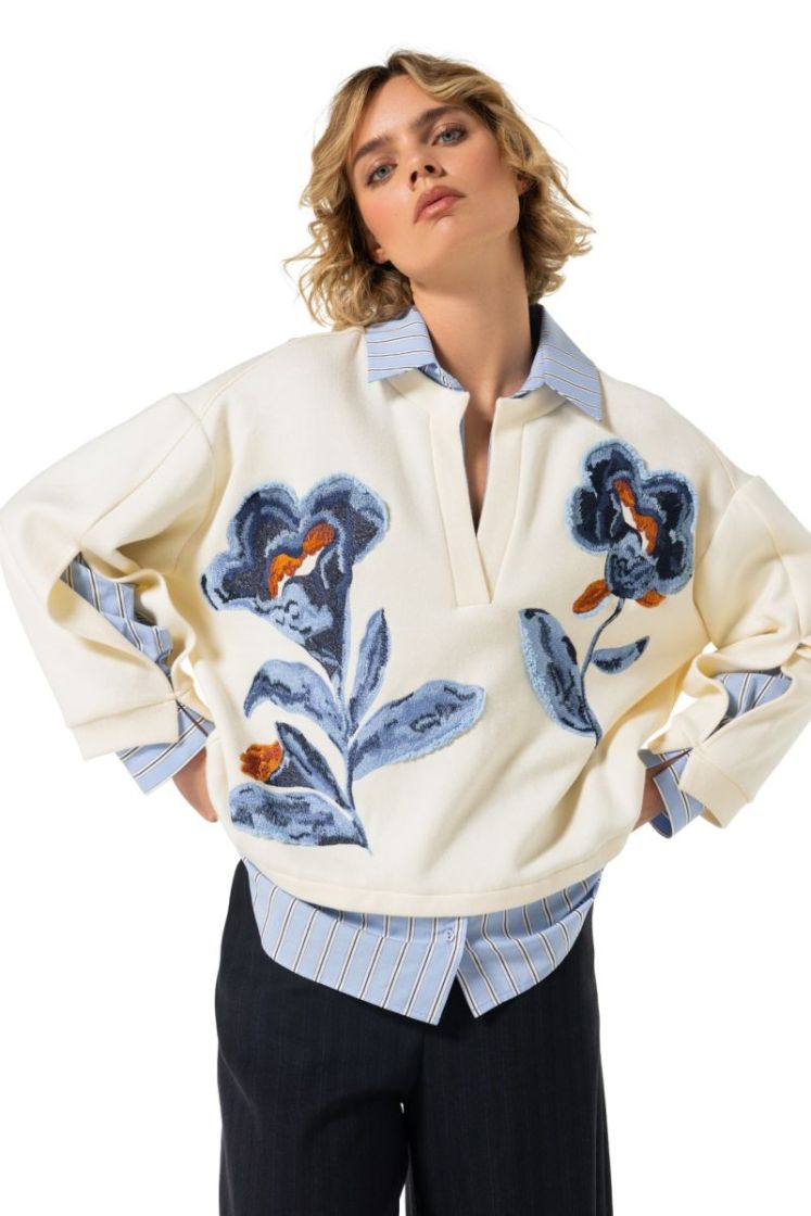 Two-in-one sweater met broderi 29 Multi Color