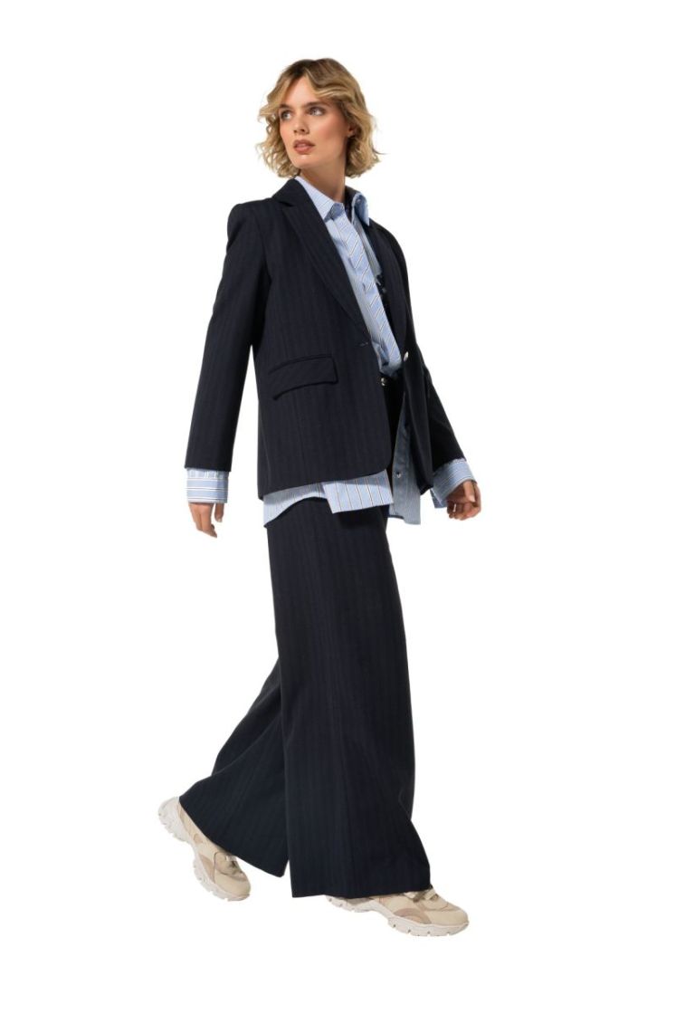 City-look broek, mid waist 20 Blue Black
