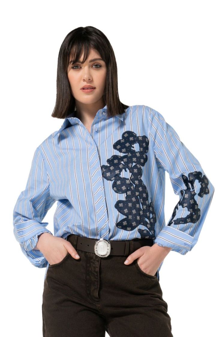 Blouse in katoen met patchwork 29 Multi Color