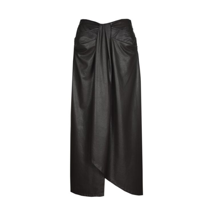 Midi-rok in vegan leather 30 Coffee