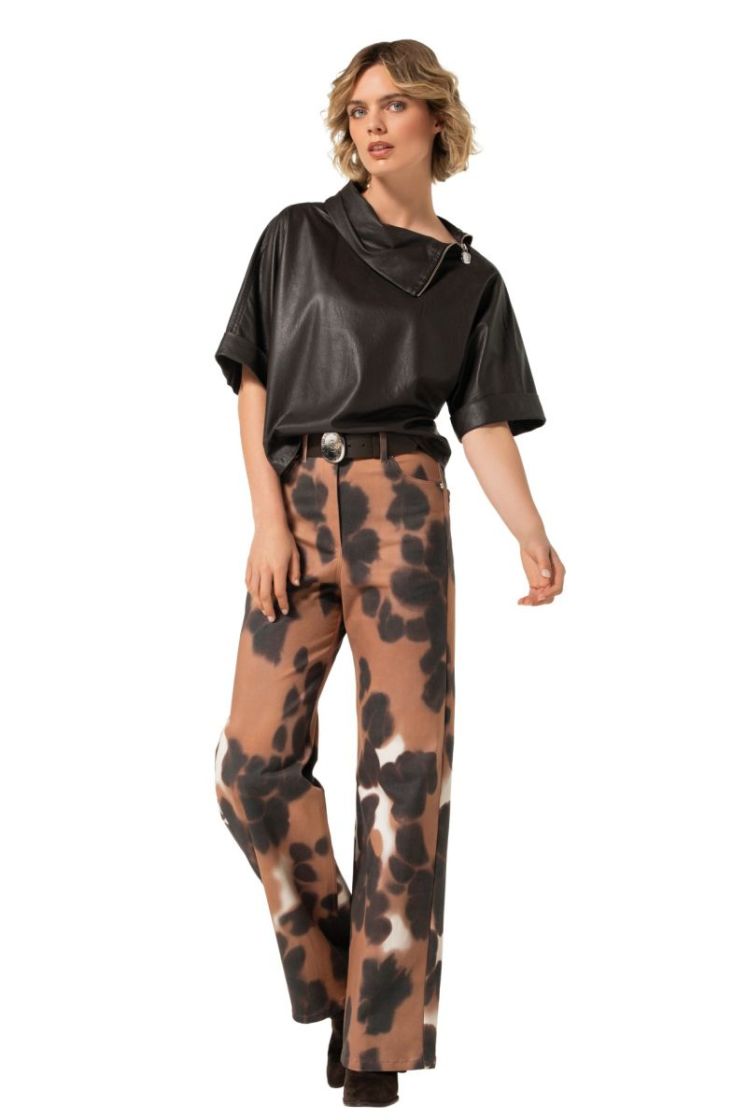 Rechte top in vegan leather 30 Coffee