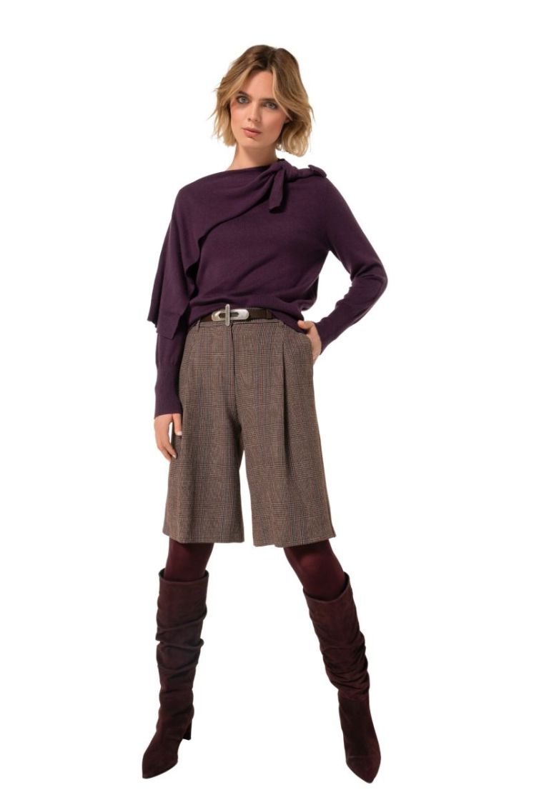 Elegante pull met strik- en sc 45 Plum