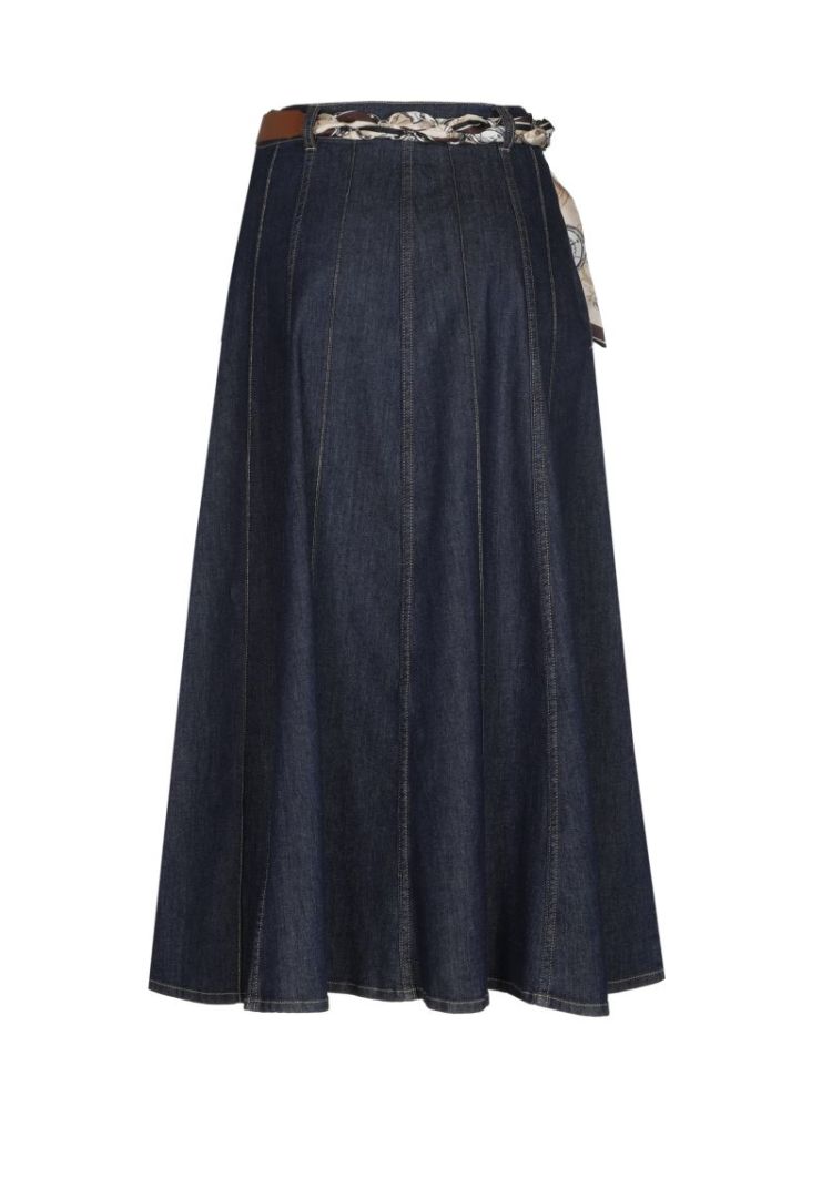 Speelse midi-denimrok met riem 23 Jeans Dark B