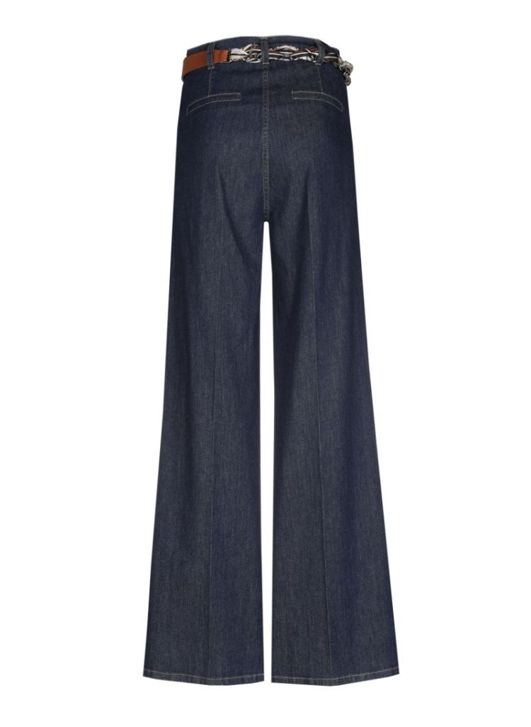 Soepele denimbroek, mid waist 23 Jeans Dark B