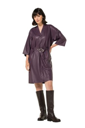 Jurk in vegan leather 45 Plum