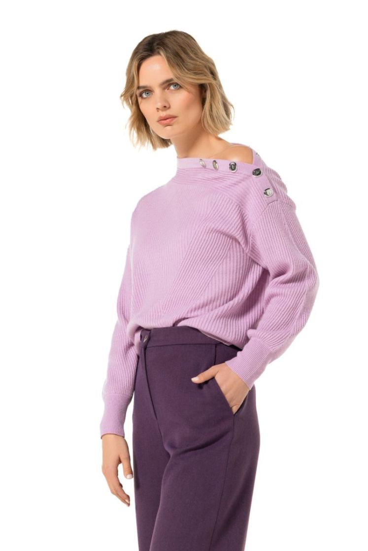 Losvallende pull met schoudere 41 Light Violet