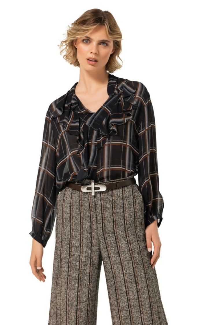 City-look broek in tweed, norm 39 Multi Color