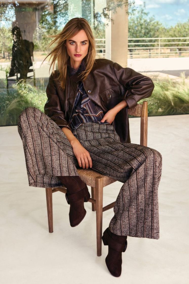 City-look broek in tweed, norm 39 Multi Color