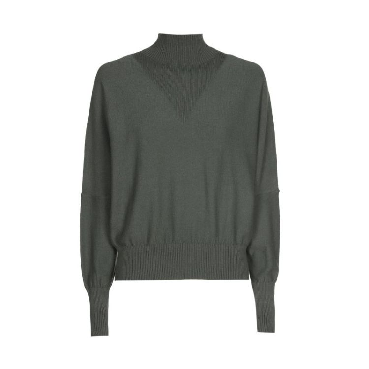 Fijngebreide pull met V-detail 61 Green