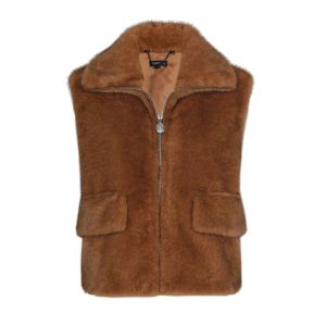 Faux fur bodywarmer 36 Caramello