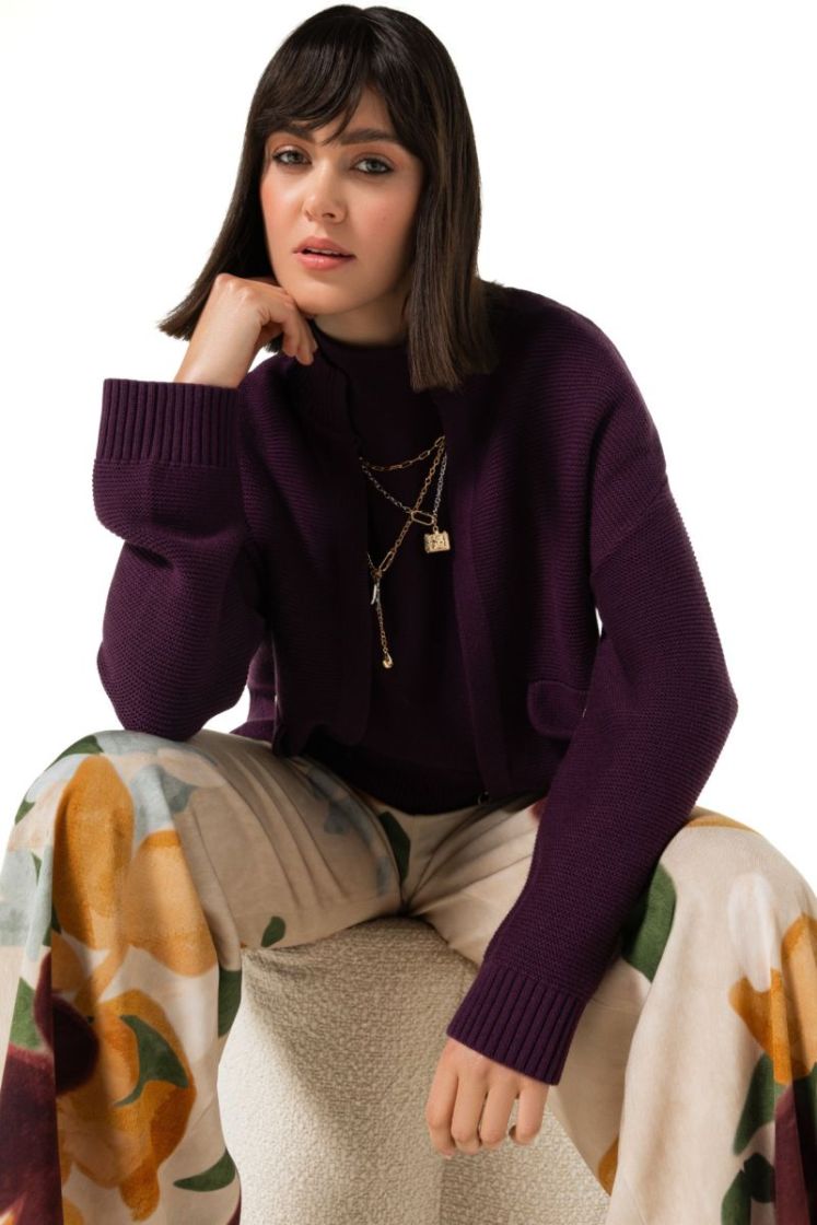 Elegante bolero cardigan 45 Plum