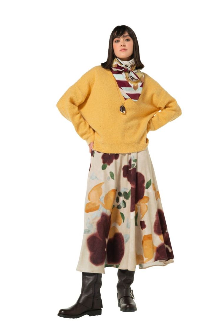 Vloeiende midi-rok 69 Multi Color