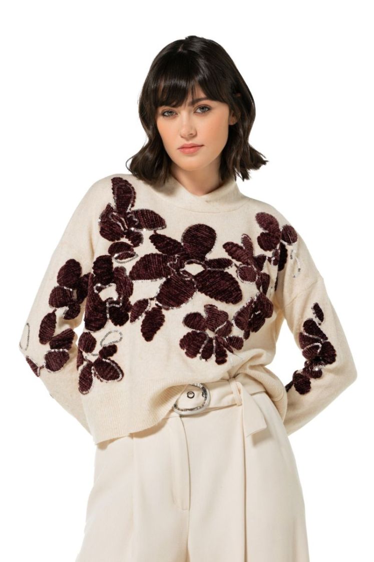 Cozy pull met bloemdetail en p 69 Multi Color