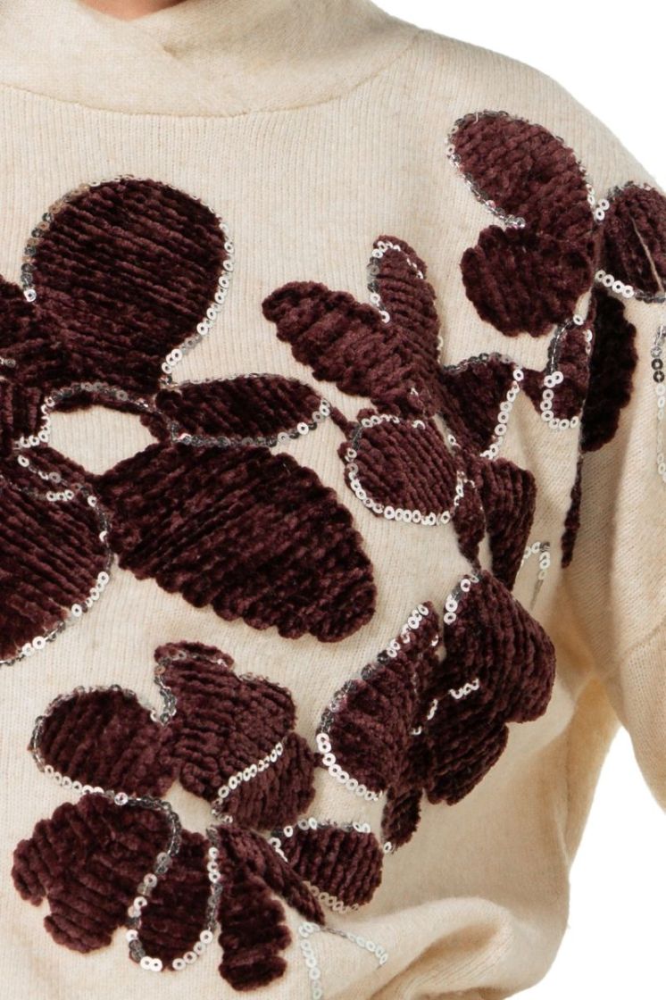 Cozy pull met bloemdetail en p 69 Multi Color