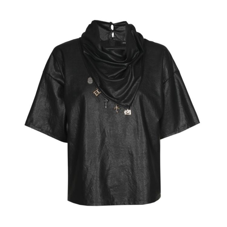 Rechte top in vegan leather 10 Black